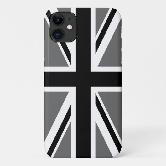 Grau Schwarz und Union Jack Union Jack Case-Mate iPhone Hülle (Rückseite)