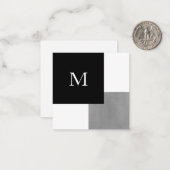 Grau Schwarz und Weiß Geometrisch Mitteilungskarte (Vorderseite/Rückseite Beispiel)