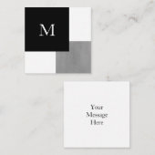 Grau Schwarz und Weiß Geometrisch Mitteilungskarte (Vorne/Hinten)