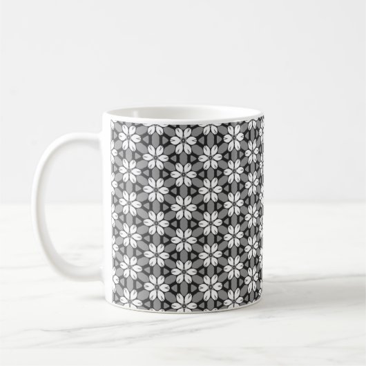 Grau, Schwarz und Weiß Kaffeetasse (Links)