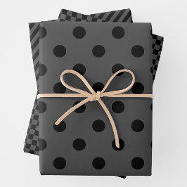 Grau & Schwarz Verpackungspapiere Geschenkpapier Set
