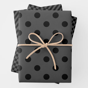 Grau & Schwarz Verpackungspapiere Geschenkpapier Set