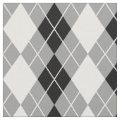 Grau Schwarz Weiß Argyle Diamant Design Stoff (Nahaufnahme)