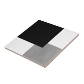 Grau-Schwarz-Weiß-geometrischer Block Fliese (Seite)