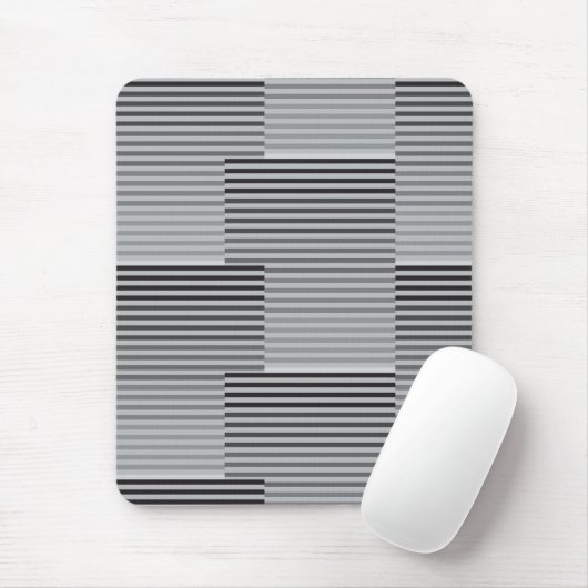 Grau, Schwarz, Weiß gestreift Mousepad (Mit Mouse)