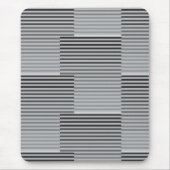 Grau, Schwarz, Weiß gestreift Mousepad (Vorne)