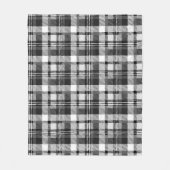 Grau Schwarz Weiß Madras Karo Design  Fleecedecke (Vorderseite)