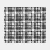 Grau Schwarz Weiß Madras Karo Design  Fleecedecke (Vorderseite (Horizontal))
