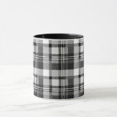 Grau Schwarz Weiß Madras Karo Design Tasse (Zentrum)