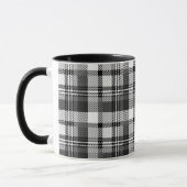 Grau Schwarz Weiß Madras Karo Design Tasse (Links)