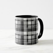 Grau Schwarz Weiß Madras Karo Design Tasse (VorderseiteRechts)