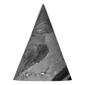 Grau Schwarz-weiß Marble Agate Silver Glitzer Glam Partyhütchen (Links)