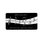 Grau-Schwarz-Weiß-Noten Adressaufkleber (Vorne)