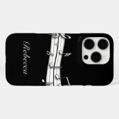 Grau-Schwarz-Weiß-Noten Case-Mate iPhone Hülle (Rückseite (Horizontal))
