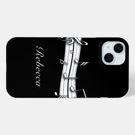 Grau-Schwarz-Weiß-Noten Case-Mate iPhone Hülle (Rückseite (Horizontal))