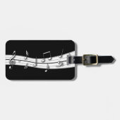 Grau-Schwarz-Weiß-Noten Gepäckanhänger (Vorderseite horizontal)
