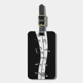 Grau-Schwarz-Weiß-Noten Gepäckanhänger (Vorderseite vertikal)