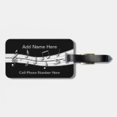 Grau-Schwarz-Weiß-Noten Gepäckanhänger (Rückseite horizontal)