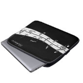 Grau-Schwarz-Weiß-Noten Laptopschutzhülle (Vorne Knopf)