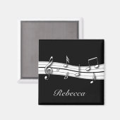 Grau-Schwarz-Weiß-Noten Magnet (Vorderseite/Rückseite)