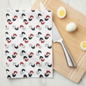 Grau, schwarz, weiß, rot - Boomerang Mod Retro Geschirrtuch (Viertel Falte)