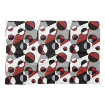 Grau, schwarz, weiß, rot Geometrische Mod Retro