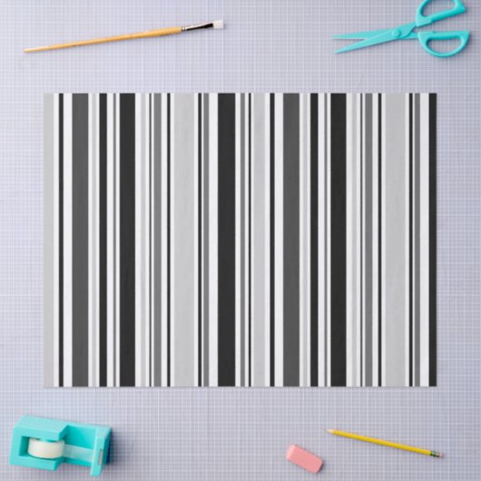 Grau, schwarz, weiß Streifen Seidenpapier (Basteln)