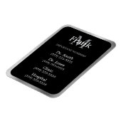 Grau-Schwarz-Weiße Wichtige Telefonnummern Magnet (Linke Seite)