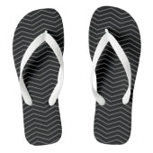 Grau schwarz Zigzag Wave Muster Flip Flops Badesandalen (Fußbett)