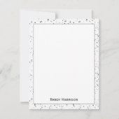 Grau - Schwarze Marmorsplitter Terrazzo-Muster Rah Mitteilungskarte (Vorderseite)