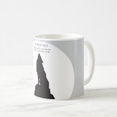 Grau schwarze Pop-Art-Führungs-Wolfheulen Kaffeetasse (VorderseiteRechts)