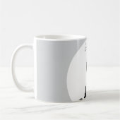 Grau schwarze Pop-Art-Führungs-Wolfheulen Kaffeetasse (Links)