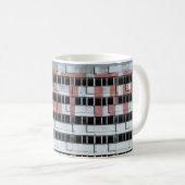 GRAU-SCHWARZE POST-LAMPE KAFFEETASSE (VorderseiteRechts)
