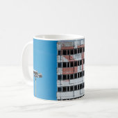 GRAU-SCHWARZE POST-LAMPE KAFFEETASSE (Vorderseite Links)