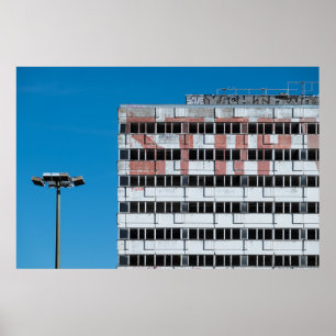 GRAU-SCHWARZE POST-LAMPE POSTER