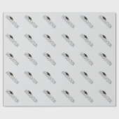 Grau schwarzer Abschluss-Text mit Kappe Geschenkpapier (Flach)