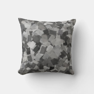 Grau Schwarzer Kubismus Abstractes Muster Kissen