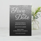 Grau Schwarzer Moderner Gradient Save The Date (Stehend Vorderseite)