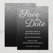 Grau Schwarzer Moderner Gradient Save The Date (Vorne/Hinten)