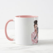 Grau Schwarzer Welpe Schwarze Hundefrau Mama Tasse (Links)