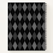 Grau-schwarzes Argyll-Muster-Notizbuch Notizblock (Rückseite)