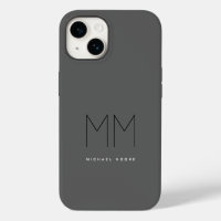 Grau Schwarzes Fettdruck-Monogramm Moderne Ihre Na