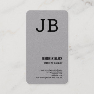 Grau Schwarzes fettes Monogramm Minimalistisch Mod Visitenkarte