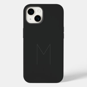 Grau Schwarzes Fettes Monogramm Modern Ihr Name An iPhone 14 Hülle