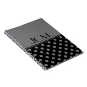Grau/Schwarzes Punkte-Monogramm Notizblock (Rechte Seite)