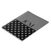 Grau/Schwarzes Punkte-Monogramm Notizblock (Linke Seite)