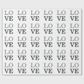 Grau Schwarzes Skript Liebe Hochzeit Geschenkpapier (Flach)