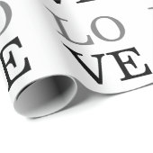 Grau Schwarzes Skript Liebe Hochzeit Geschenkpapier (Rolleneckpunkt)