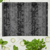 Grau Schwarzes Unregelmäßiges Abstractes Musterdes Geschirrtuch (Gefaltet)