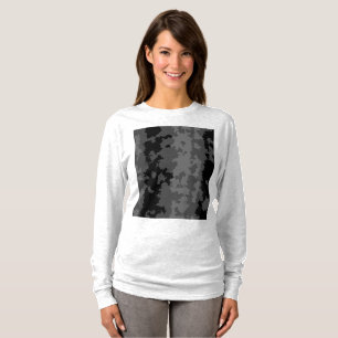 Grau Schwarzes Unregelmäßiges Abstractes Musterdes T-Shirt